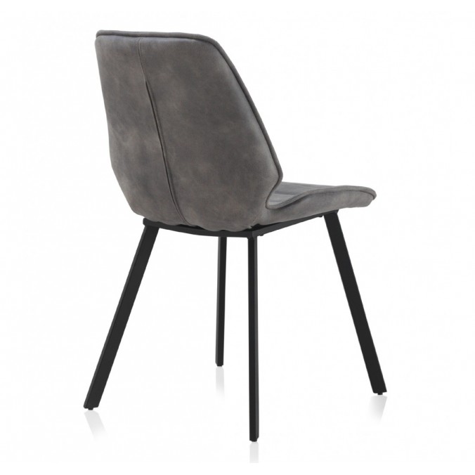 Silla estilo vintage tapizado rombo gris claro - 48x57x84h