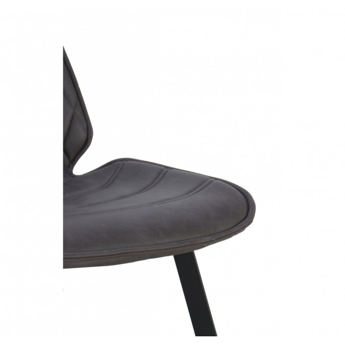 Silla estilo vintage tapizado rombo gris oscuro - 48x57x84h