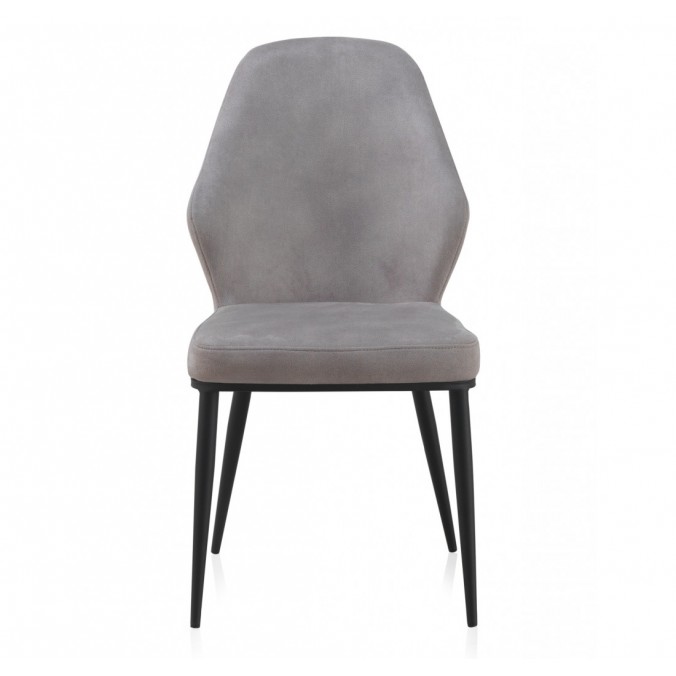 Silla estilo vintage tapizado liso gris claro - 48x59x93h