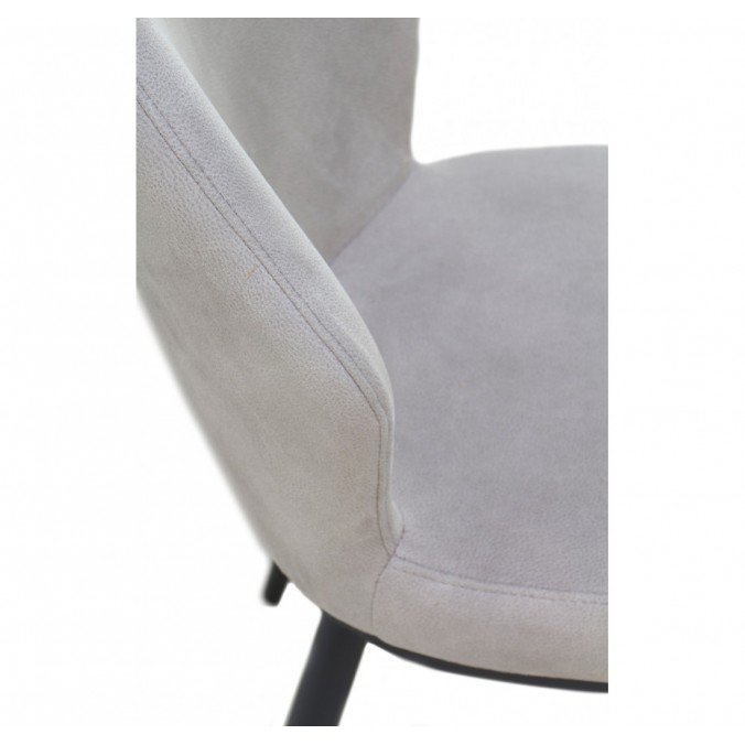 Silla estilo vintage tapizado liso gris claro - 48x59x93h