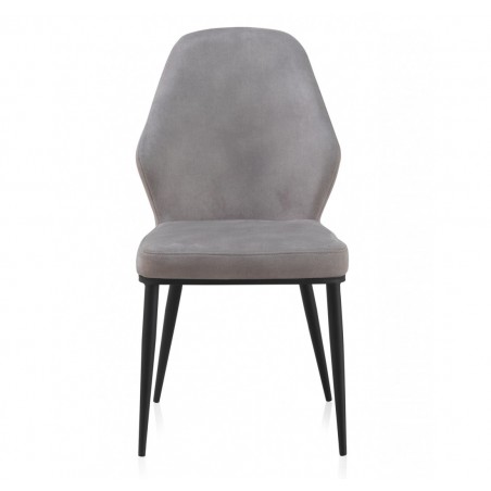 Pack 4 sillas estilo vintage tapizado liso gris claro - 48x59x93h