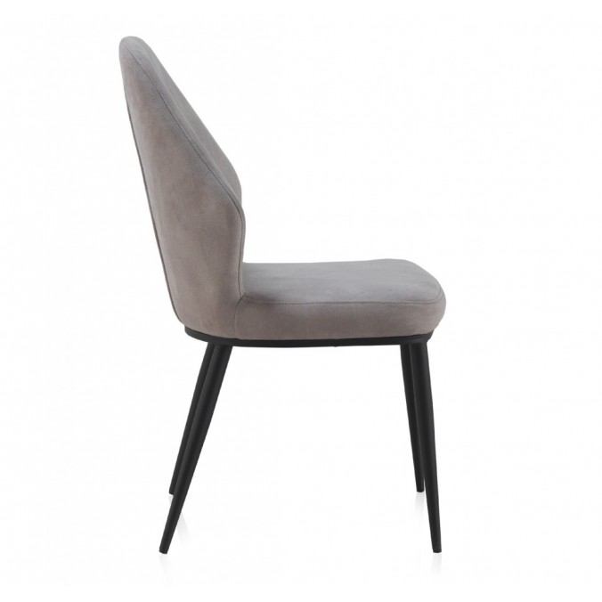 Pack 4 sillas estilo vintage tapizado liso gris claro - 48x59x93h