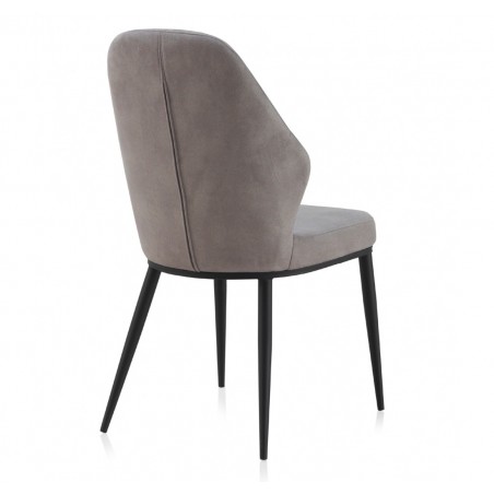 Pack 4 sillas estilo vintage tapizado liso gris claro - 48x59x93h