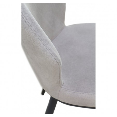 Pack 4 sillas estilo vintage tapizado liso gris claro - 48x59x93h