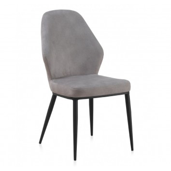 Pack 4 sillas estilo vintage tapizado liso gris claro - 48x59x93h 2