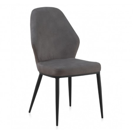 Silla estilo vintage tapizado liso gris oscuro - 48x59x93h