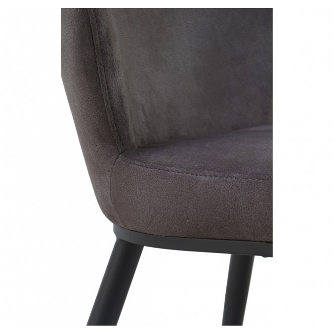 Silla estilo vintage tapizado liso gris oscuro - 48x59x93h