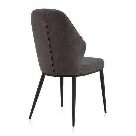 Silla estilo vintage tapizado liso gris oscuro - 48x59x93h