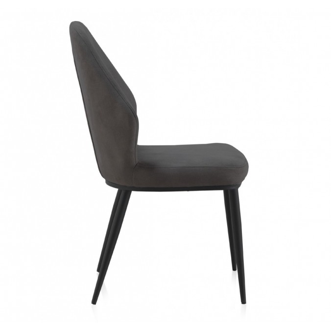 Silla estilo vintage tapizado liso gris oscuro - 48x59x93h