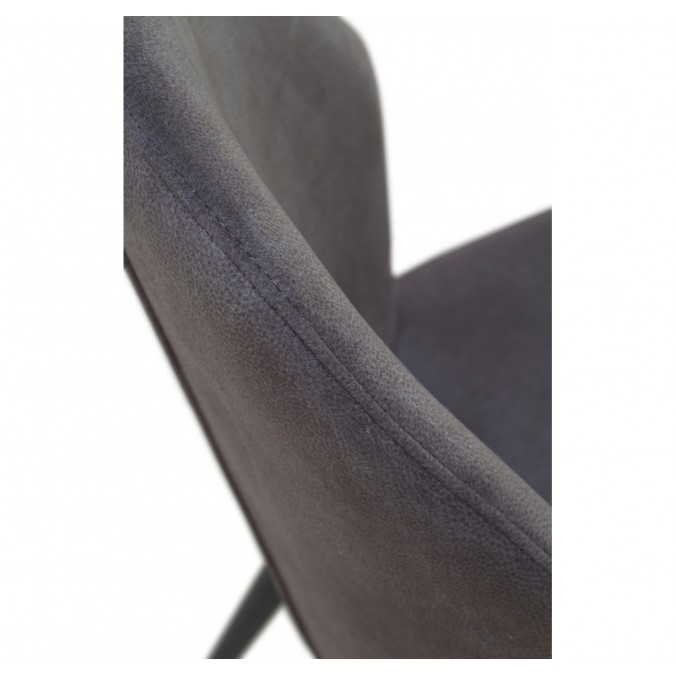 Pack 4 sillas estilo vintage tapizado liso gris oscuro - 48x59x93h