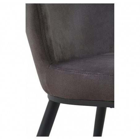 Pack 4 sillas estilo vintage tapizado liso gris oscuro - 48x59x93h