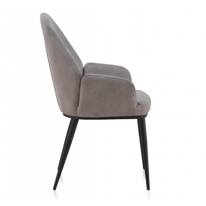 Sillón estilo vintage tapizado liso gris claro - 48x59x93h Sillón estilo vintage tapizado liso gris claro - 48x59x93h