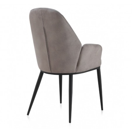 Sillón estilo vintage tapizado liso gris claro - 48x59x93h