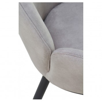 Sillón estilo vintage tapizado liso gris claro - 48x59x93h 2