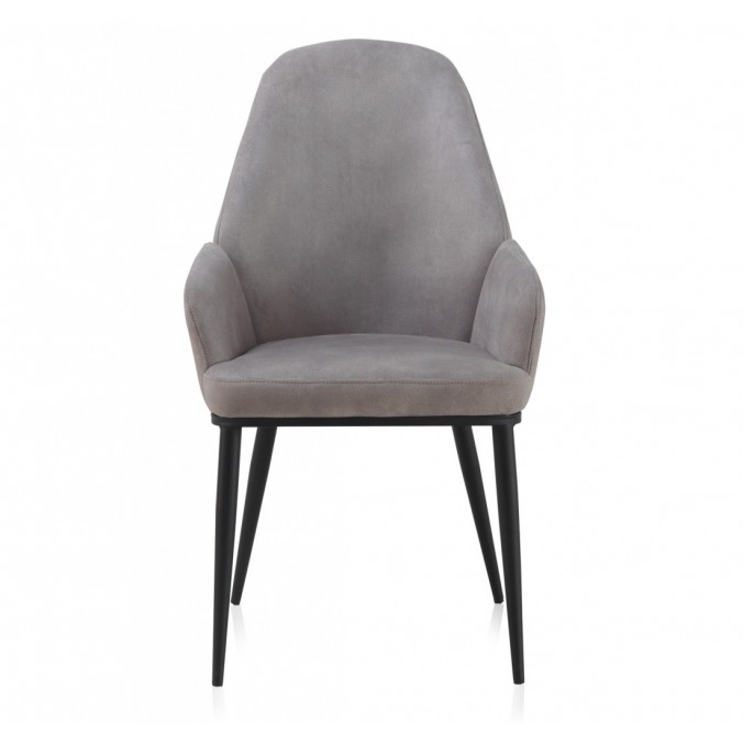 Sillón estilo vintage tapizado liso gris claro - 48x59x93h Sillón estilo vintage tapizado liso gris claro - 48x59x93h