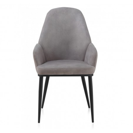 Pack 4 sillones estilo vintage tapizado liso gris claro - 48x59x93h