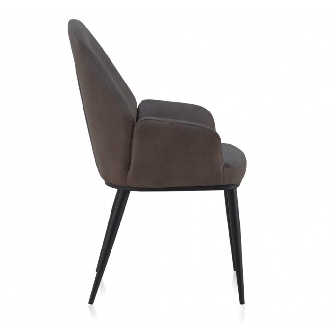 Sillón estilo vintage tapizado liso gris oscuro - 48x59x93h