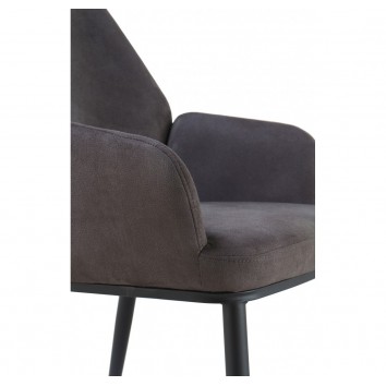Sillón estilo vintage tapizado liso gris oscuro - 48x59x93h 2