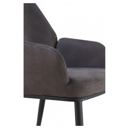 Sillón estilo vintage tapizado liso gris oscuro - 48x59x93h