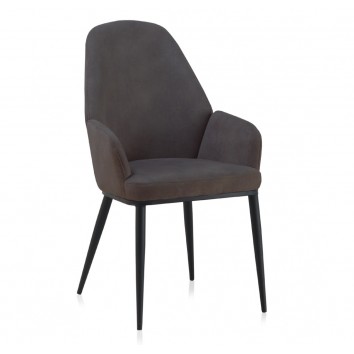 Sillón estilo vintage tapizado liso gris oscuro - 48x59x93h