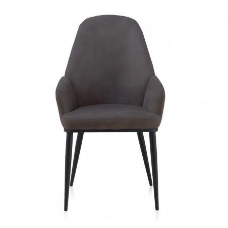 Sillón estilo vintage tapizado liso gris oscuro - 48x59x93h