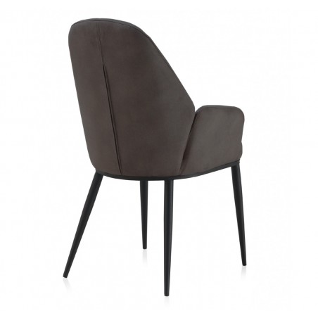 PAck 4 sillones estilo vintage tapizado liso gris oscuro - 48x59x93h