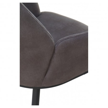 PAck 4 sillones estilo vintage tapizado liso gris oscuro - 48x59x93h