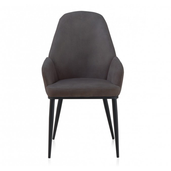 PAck 4 sillones estilo vintage tapizado liso gris oscuro - 48x59x93h