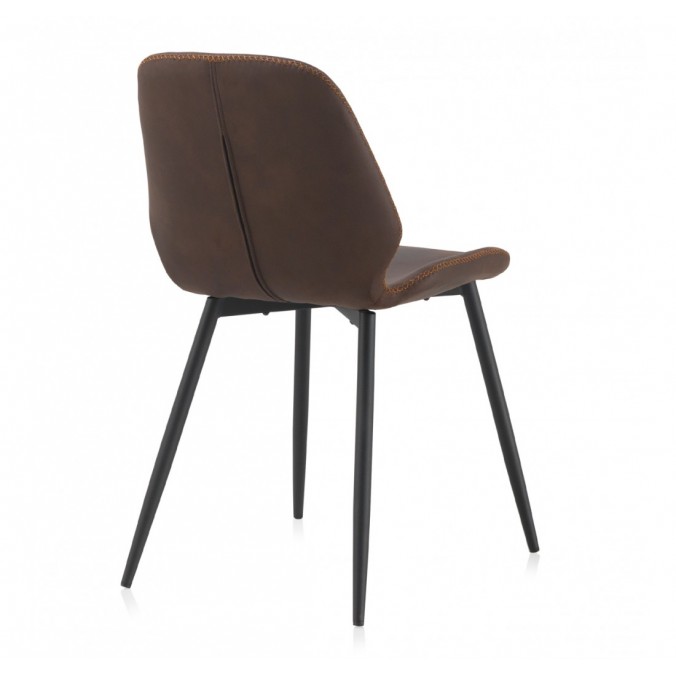 Silla estilo vintage tapizado marrón oscuro - 44x53x81h