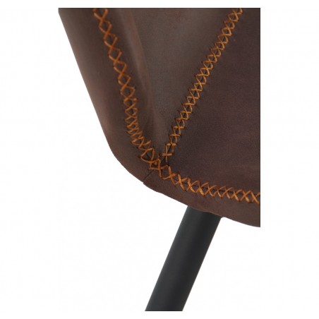 Silla estilo vintage tapizado marrón oscuro - 44x53x81h