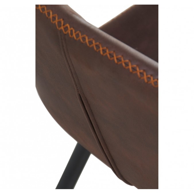 Silla estilo vintage tapizado marrón oscuro - 44x53x81h