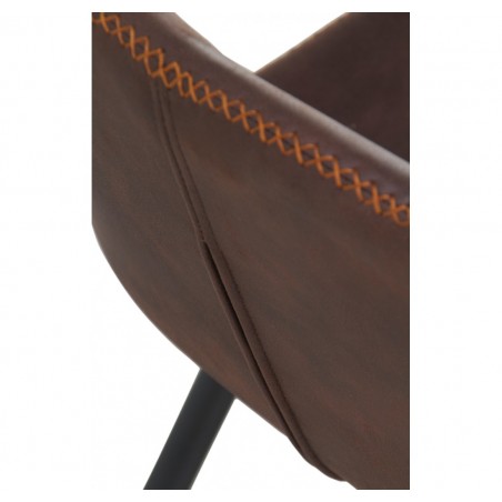 Silla estilo vintage tapizado marrón oscuro - 44x53x81h