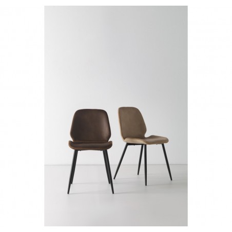 Silla estilo vintage tapizado marrón oscuro - 44x53x81h