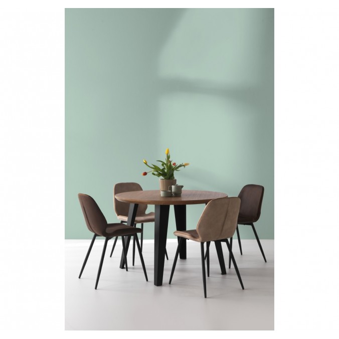 Silla estilo vintage tapizado marrón oscuro - 44x53x81h