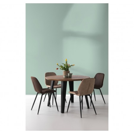 Silla estilo vintage tapizado marrón oscuro - 44x53x81h