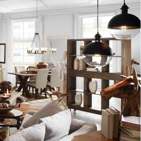 Librería estilo colonial 4 cajones y 12 huecos 130x35x190h