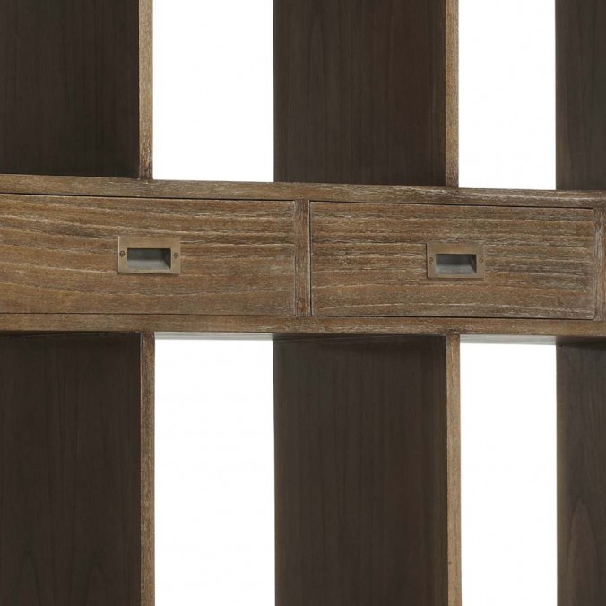 Librería estilo colonial 4 cajones y 12 huecos 130x35x190h