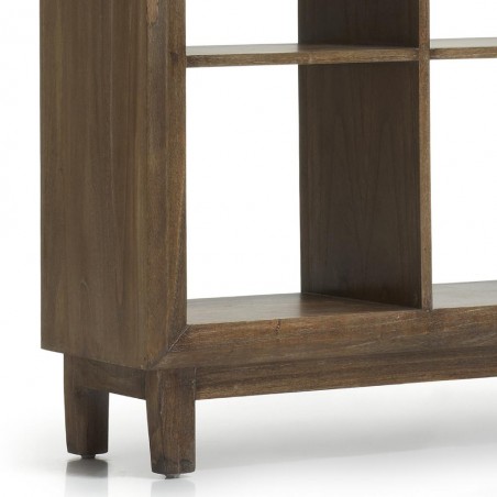 Librería estilo colonial 4 cajones y 12 huecos 130x35x190h