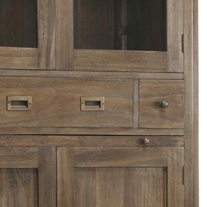 Vitrina estilo rústico 3 cajones y 4 puertas 130x35x190h Vitrina estilo rústico 3 cajones y 4 puertas 130x35x190h