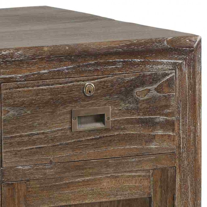 Escritorio rústico madera maciza mindi natural oscuro 135x60x76h