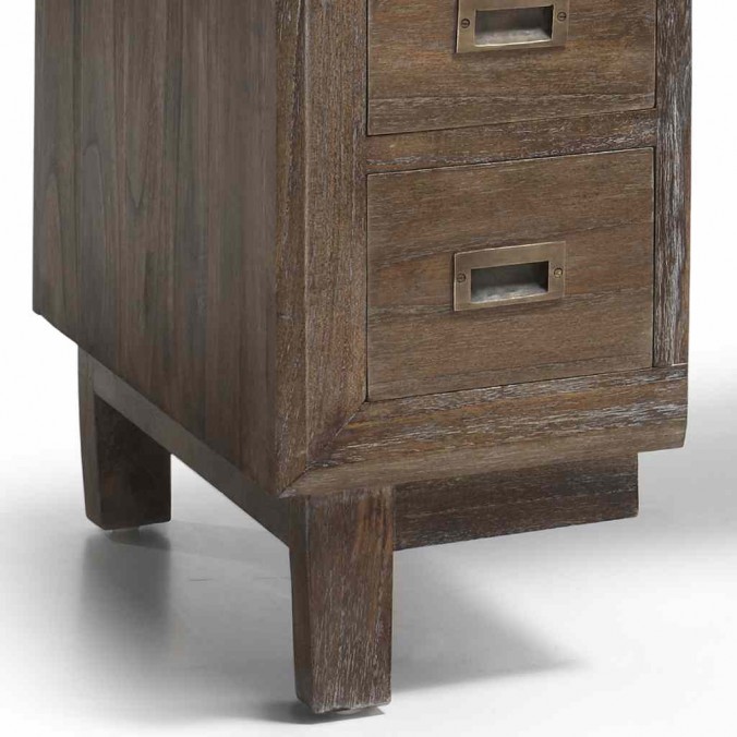 Escritorio rústico madera maciza mindi natural oscuro 135x60x76h