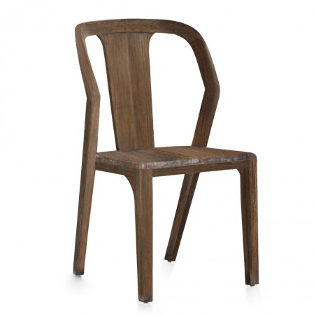 Silla madera maciza natural oscuro estilo rústico 45x50x90h