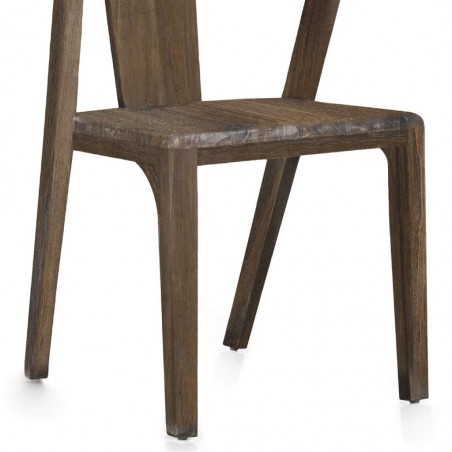 Silla madera maciza natural oscuro estilo rústico 45x50x90h