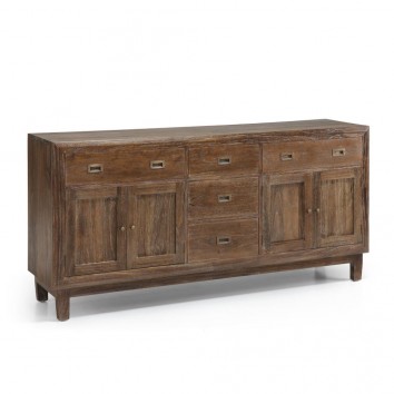 Aparador madera maciza 5 cajones y 4 puertas 180x45x85h