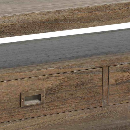 Mueble TV madera maciza 4 cajones y hueco 150x40x50h