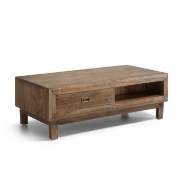 Mesa de centro madera maciza mindi natural oscuro 120x60x40h