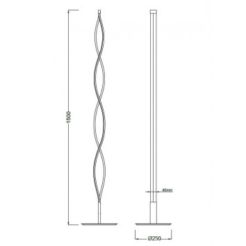 Lámpara pie LED SAHARA 150cm forja 2