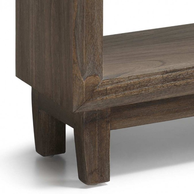 Consola estilo rustico madera maciza natural oscuro 100x30x80h