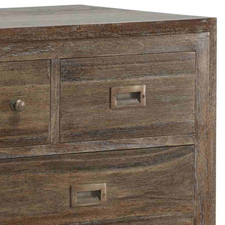 Cómoda estilo rústico madera maciza 8 cajones 110x45x110h