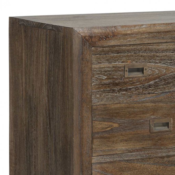 Cómoda estilo rústico madera maciza 8 cajones 110x45x110h